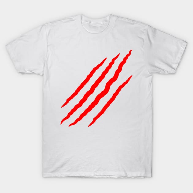 Red Claw Marks T-Shirt by Thedesignstuduo